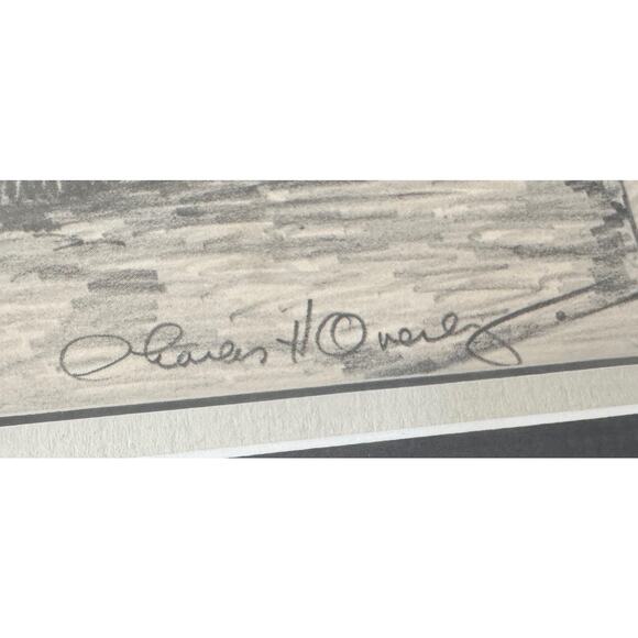 Framed Louisburg Square Boston Signed Drawing Print Art Ruzicka Style Historic - Picture 4 of 7